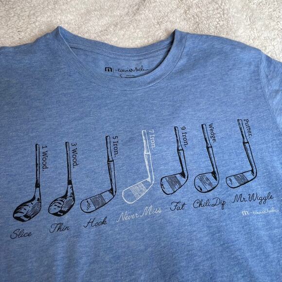 TRAVIS MATHEW Golf Club Blue Tee Shirt Small Putter Wood Iron - Picture 2 of 4